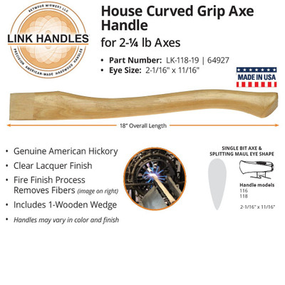 18in Axe Handle | Durable Replacement for 2-1/4 Lb Axes | CMTP