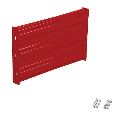 Red Metal Guard Railing Steel 3 Ribbed Bolt On Style Guard Rail, 24in Length, Red