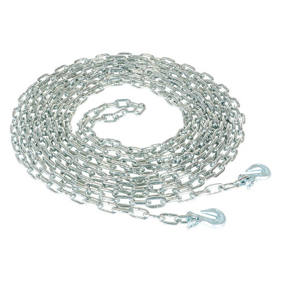Chain, Grab Hook 40 Ft. Length, 1/4in Chain 6000lb Pulling, Silver | CMTP