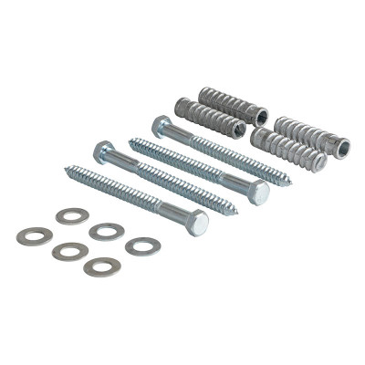 Steel Q195 Concrete Car Stop Hardware Kit, 4 Pack, Silver | CMTP