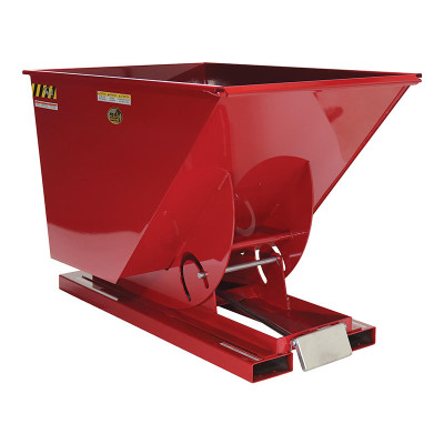 Steel Heavy Duty Self Dumping Hopper, 1 Cubic Yard, 6000 lb., Red | CMTP
