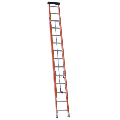 Fiberglass Extension Ladders with Rings 24-Step, 300lb, Orange | CMTP
