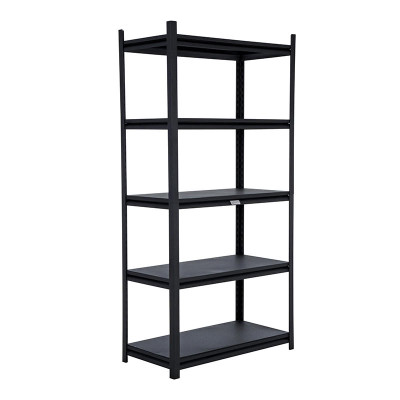 Powder Coated Bolt-Less Shelving, 36 x 18 x 72-1/4in, 2000lb, Blk