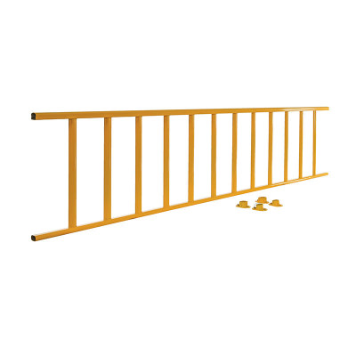 Steel Semi-Permanent Barrier Railing 120in Length, Yellow | Certified MTP