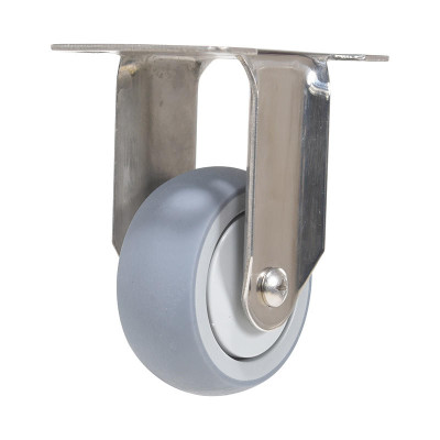 ThermoRubber Rigid Caster, 3in x 1in Width 225 lb., Gray