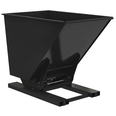 Hydraulic Dumping Hopper, 1-1/2 Cubic Yard, 6,000 lb., Black