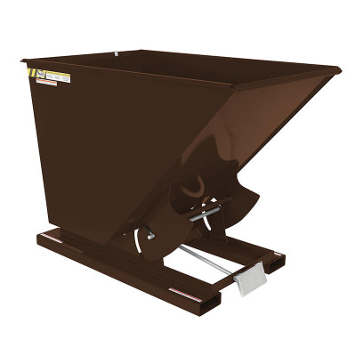 Steel Self Dumping Hopper, 1-1/2 Cu Yd, 2000 lb., Brown