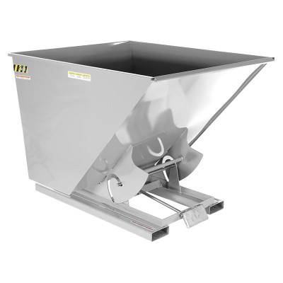 Steel Light Duty Self Dumping Hopper, 2 Cu Yd, 2000 lb., Silver