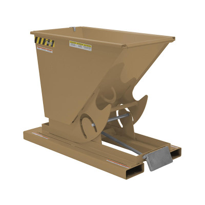 Steel Light Duty Self Dumping Hopper, 1/4 Cu Yd, 2000 lb., Tan