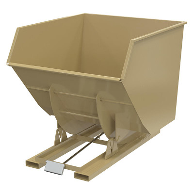 Steel Heavy Duty Self Dumping Hopper, 3-1/2 Cu Yd, 6000 lb., Tan