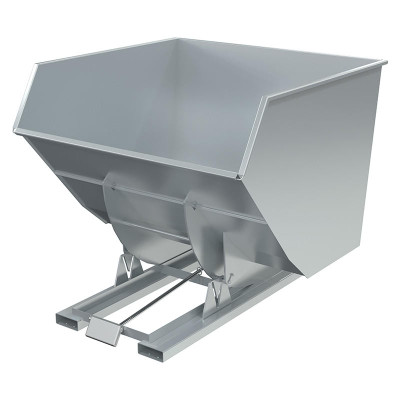 Steel Heavy Duty Self Dumping Hopper, 4 Cu Yd, 6000 lb., Silver