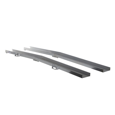 Foldaway Wheelchair Ramp 120in Length, With 4in Lip, 550lb, Silver | CMTP