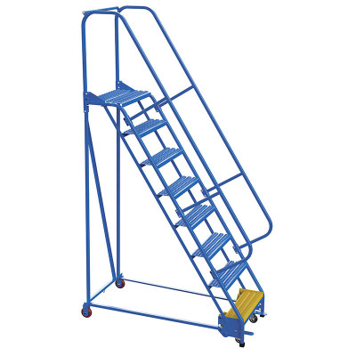 Sloop Ladder Slope Ladder 58 Degree 8 Grip Strut 23-9/16in Step, 350lb, Blue | CMTP