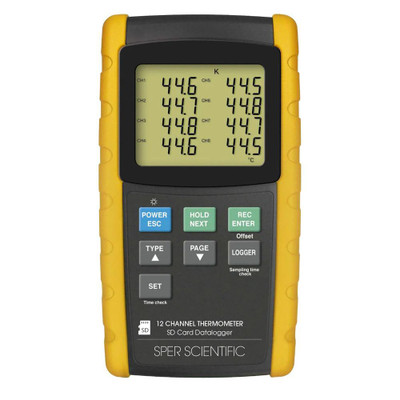 12-Ch Digital Lab Thermometer & Datalogger | High Precision | CMTP