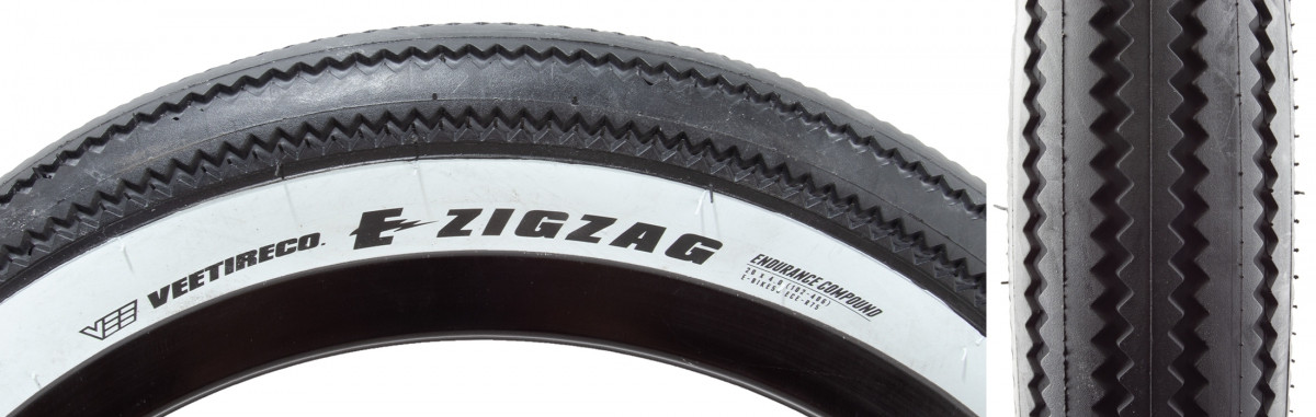 Vee Tire & Rubber ZigZag 20x4.0 Black White - True Bicycles