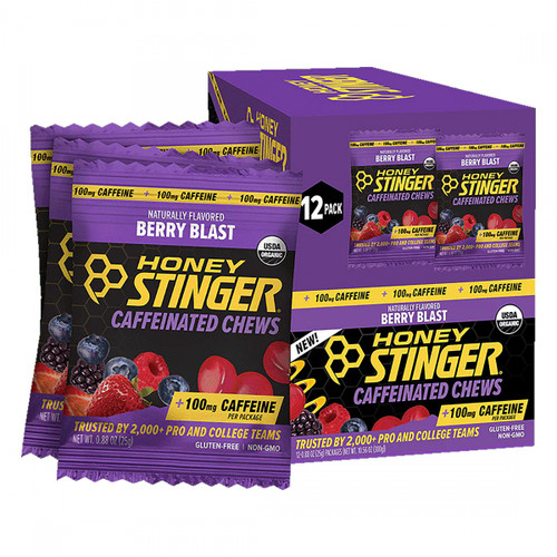 Honey Stinger Caffeinated Chews Box of 12 Purple