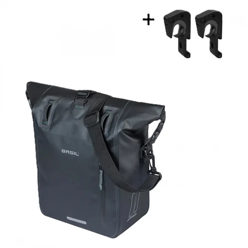 BAG BASIL PANNIER RIVO TARPAULIN SINGLE M 12-15L MIK HOOK BK