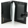 eel skin credit card holders black open Black