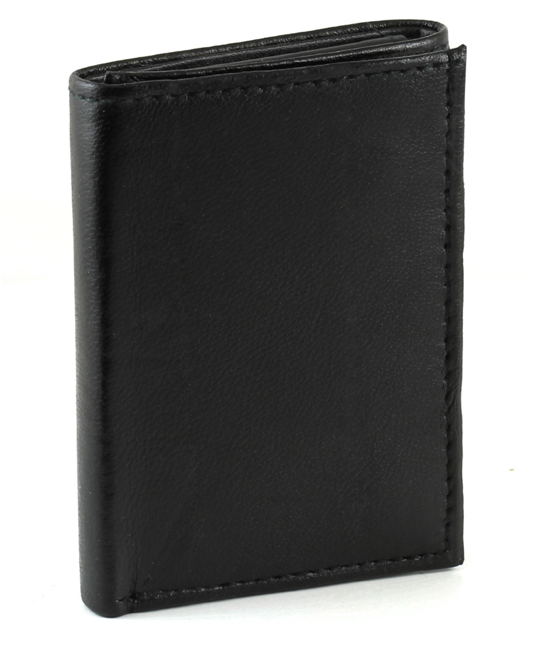 Trifold Leather Wallet with Flip Up ID