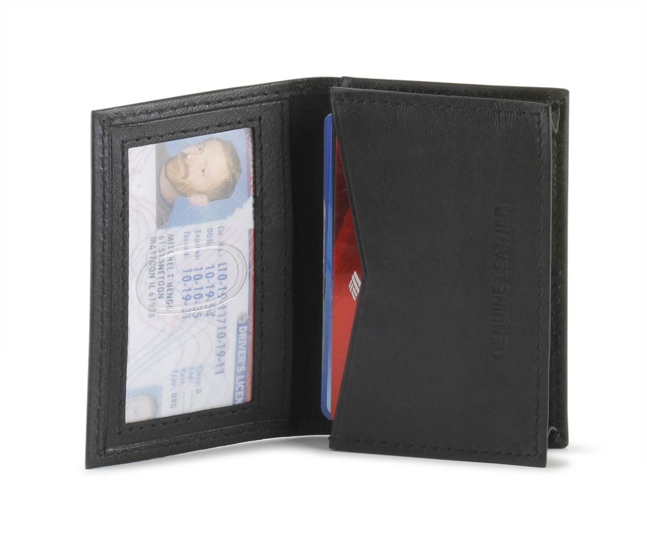 Gusset Pocket Leather Card Holder