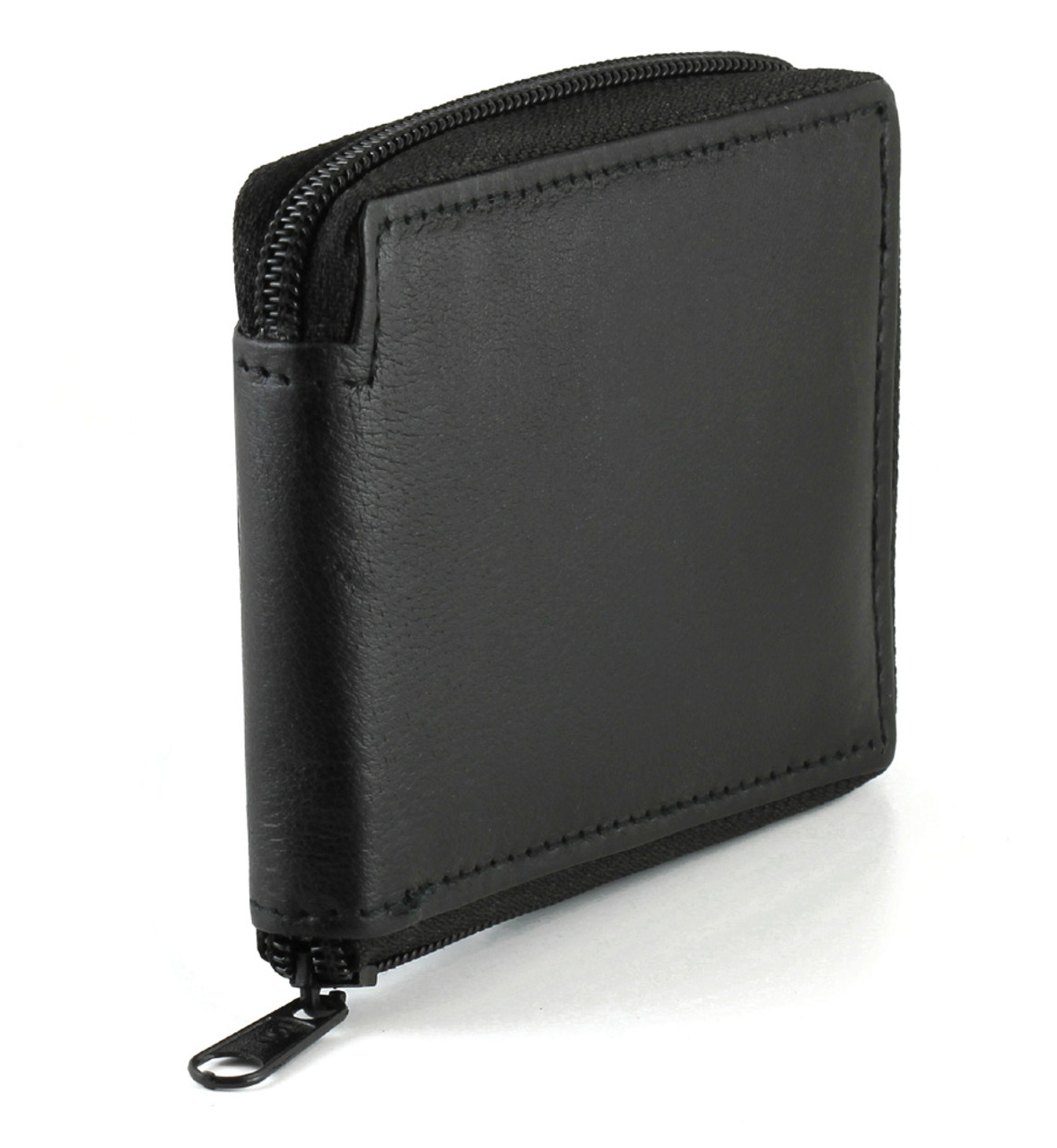 Men's Wallet with Zipper and 12 Card Slots