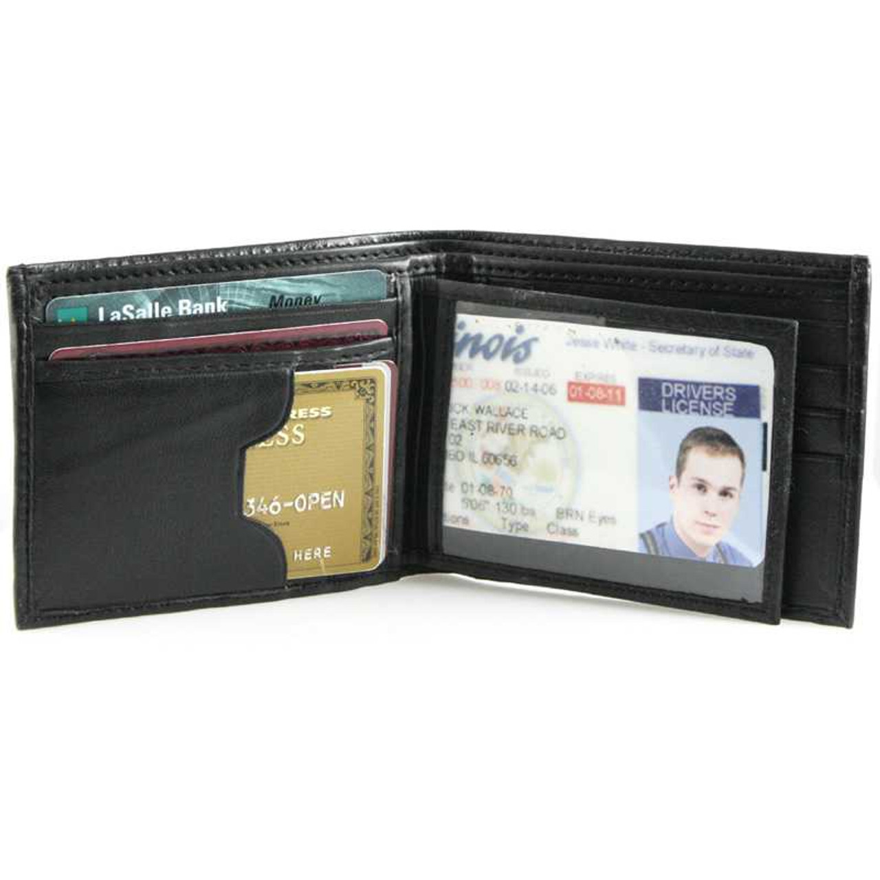 Men's Bifold Wallet with ID & Credit Card Flap