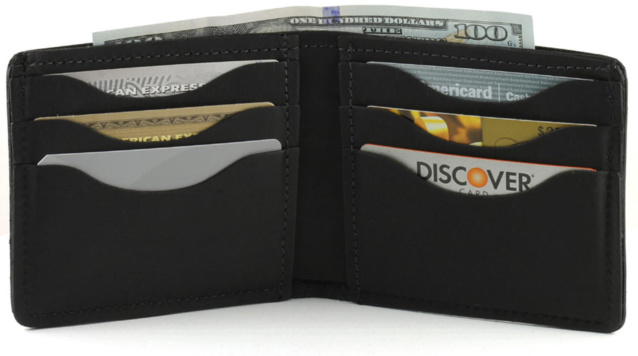 Men's Zipper Around Wallet Large Capacity Leather Bifold Wallet