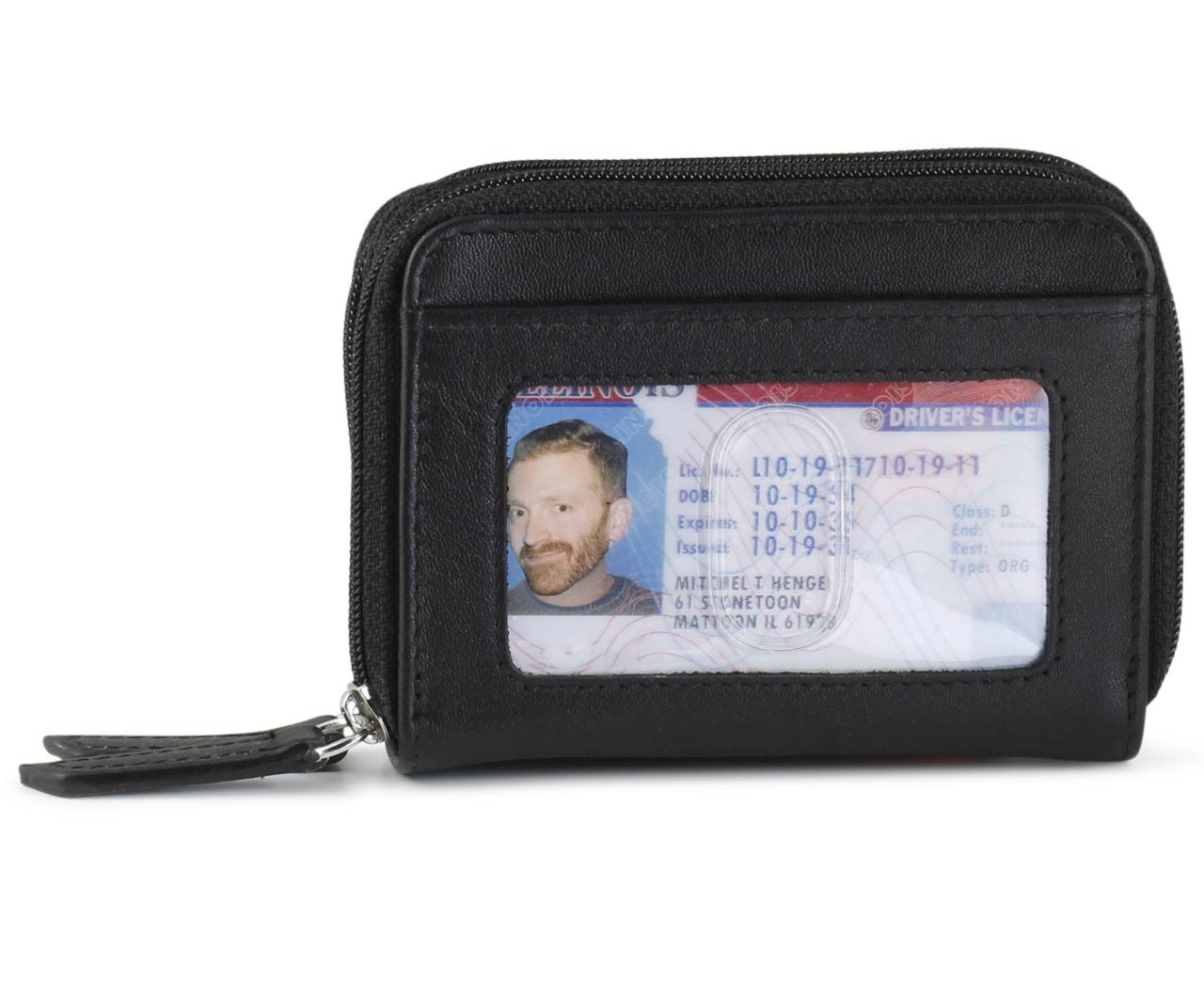 RFID Double Zip Accordion Credit Card Holder