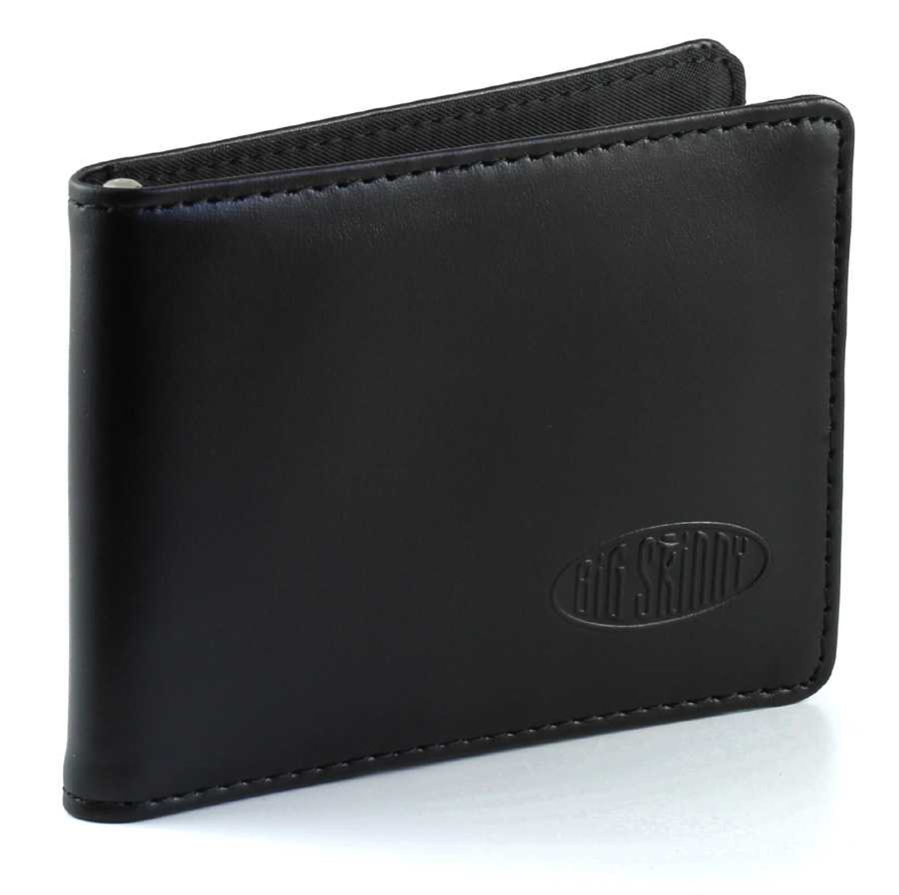 Wide Leather Money Clip Wallet