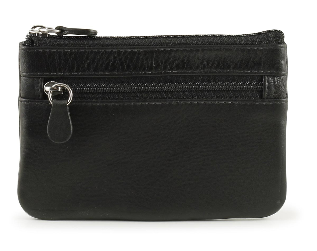 Zipped Key Ring Wallet in Black - Key Pouch