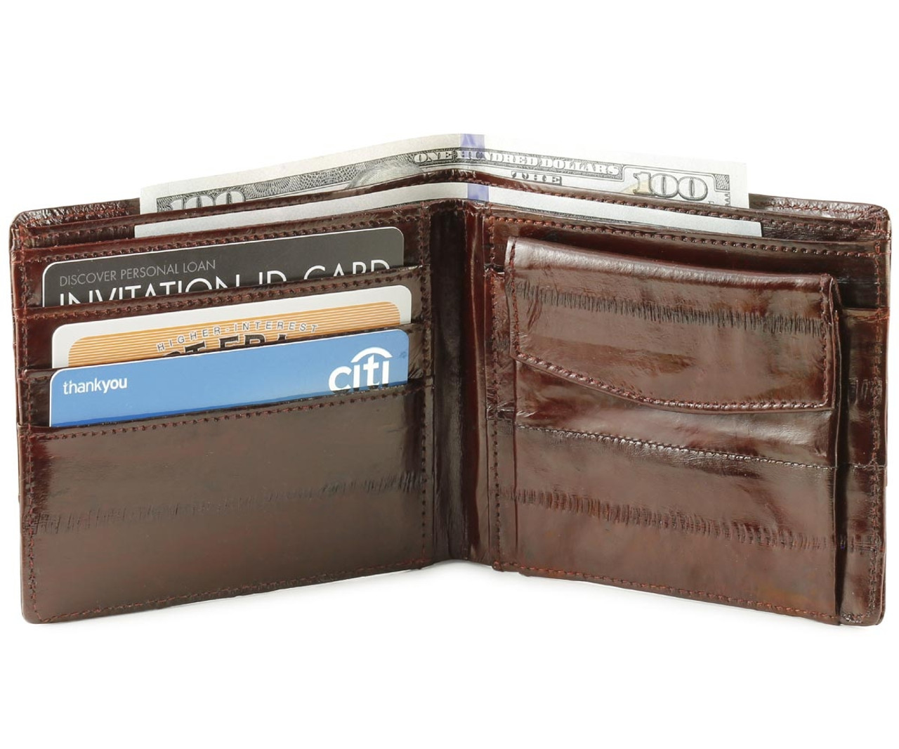 Eel Skin Men's Wallet with Coin Pocket
