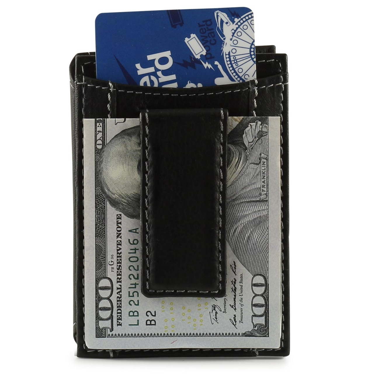 Magnetic Money Clip Card Holder with Velcro Closure