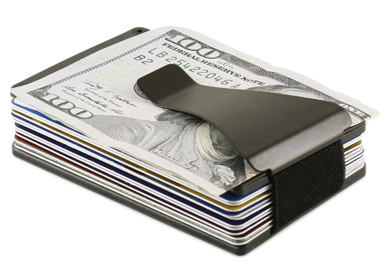 Rfid Aluminum Wallet Money Clip With Expandable Credit Card Holder