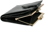 Eel Skin Leather Ladies Wallet with Coin Case open