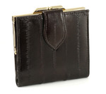 Eel Skin Leather Ladies Wallet with Coin Case-brown