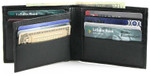 Mens Bifold Wallet with Center Flap Open