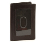 Credit Card and ID Holder with Extra Compartment Front Brown