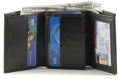 Men's Wallet Long Three-fold Vertical Open Soft Wallet Multi-card