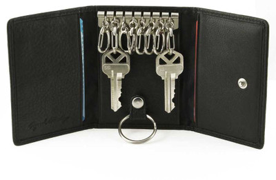 Genuine Leather Key Holder Case Keychain Pouch Bag Car Wallet Key Ring