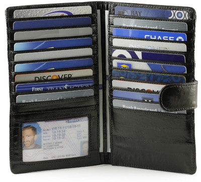 Black Long Wallet: Generous Storage for Cards, Cash, and Checks - Popov  Leather®