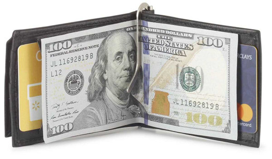 men's t fold wallet with covered money clip