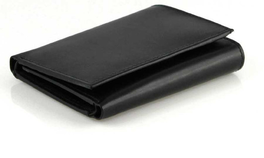 Trifold Wallet with Vertical Pockets Black