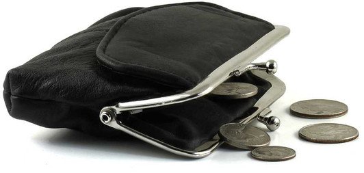 Small Leather Change Purse Open