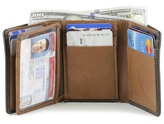 RFID Mens Trifold Leather Walle