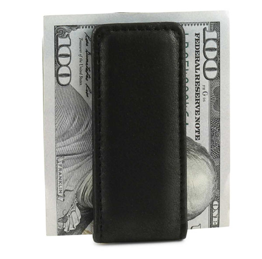 Long Leather Magnetic Money Clip