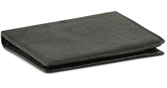 Marshal Men's Slim Bifold Genuine Leather Wallet – Black, Coin Pocket, ID Window