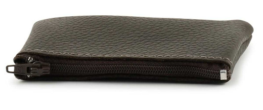 Zippered Coin Pouch- Brown