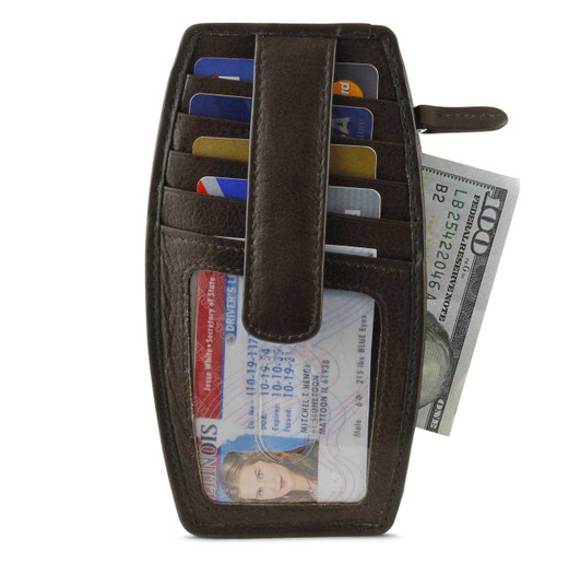 RFID Card Case with Straps - Brown