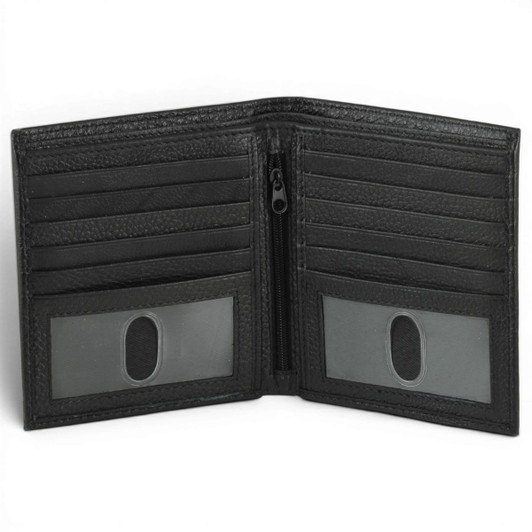 Leather Hipster Wallet - Black