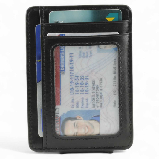 ID window money clip - black